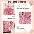 thumbnail image 6 of GYRATEDREAM Toddler Baby Girls Fleece Jacket Kids Winter Cute Teddy Coat Zip Up Bear Ear Hoodie with Pockets, 6-7Y, 6 of 7