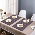 thumbnail image 4 of Placemats Set of 24 for Dining Table, Table Placemats, Rectangular Vinyl, PVC, 18x12 Inches -  Brown, 4 of 7