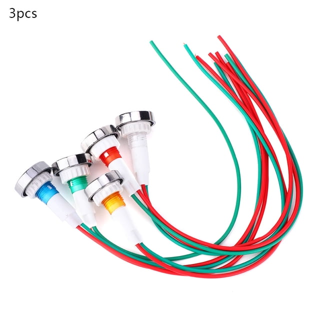 Indicador VLED, 15 piezas DC12V 10 mm LED Lámpara piloto LED Luz indicadora LED Uso conveniente