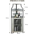 thumbnail image 2 of Corner Bar Cabinet, 61" Tall Farmhouse Wine Cabinet with Led Light & Detachable Wine Rack, 5-Tier  Wine Cabinet with Glass Holder & Adjustable Shelves & Feet for Dining, Living Room, Kitchen, 2 of 16
