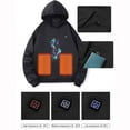 thumbnail image 4 of Kids Heated Hoodies Girls Pullover Winter Warm Graphic Sweatshirts Boys Outdoor Electric 5 Zones Heating Hoodie 7 T, Black, 4 of 7