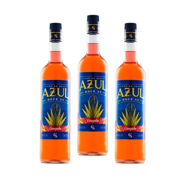 Tripack Licor De Agave Azul Doce 22 Guayaba Vid 1000 Ml Azul Doce 22 Licor de Agave