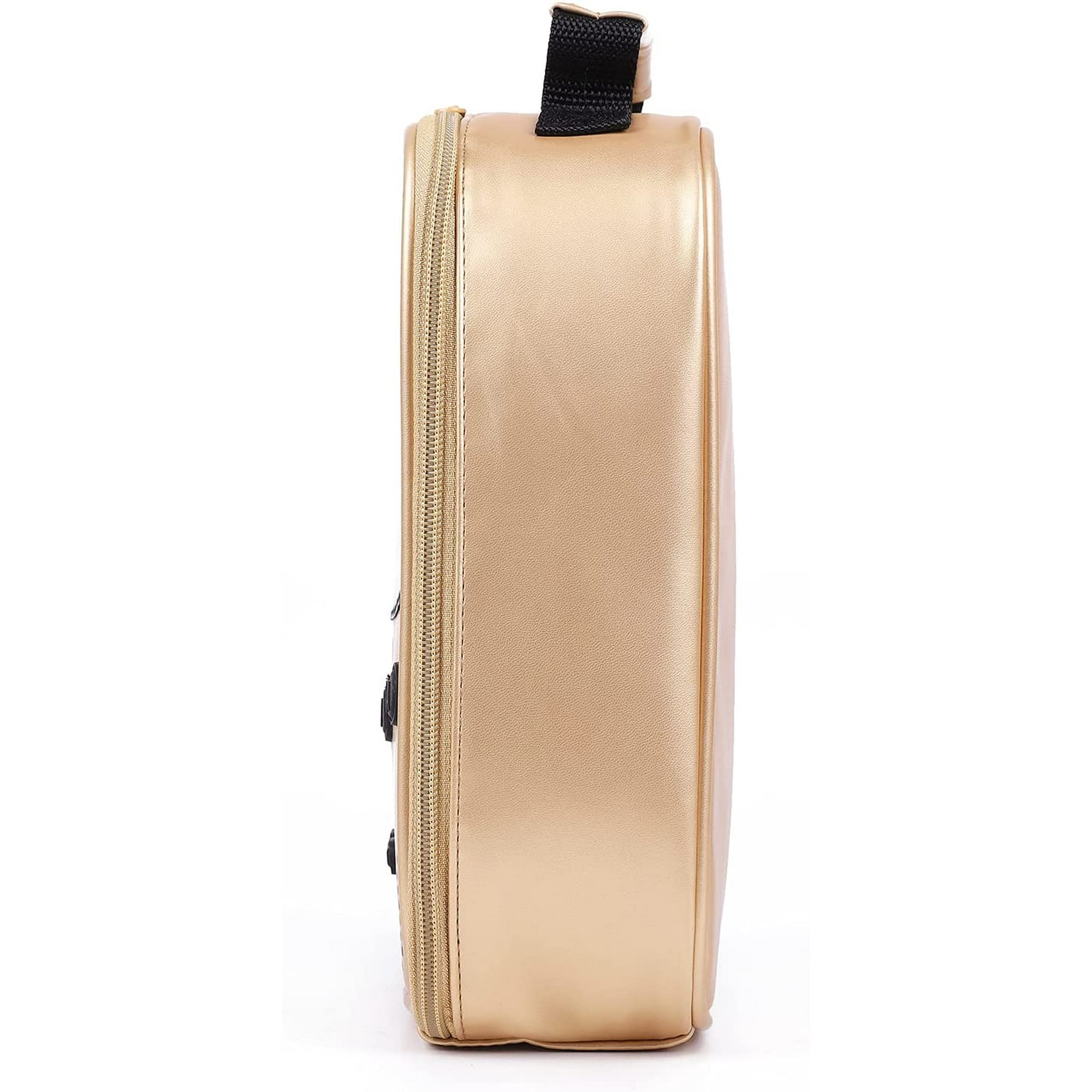 Yeashow Gameboy Leather Lunch Box Reusable Waterproof Thermal Insulated Cooler Bag Toy Bag Gold Gold