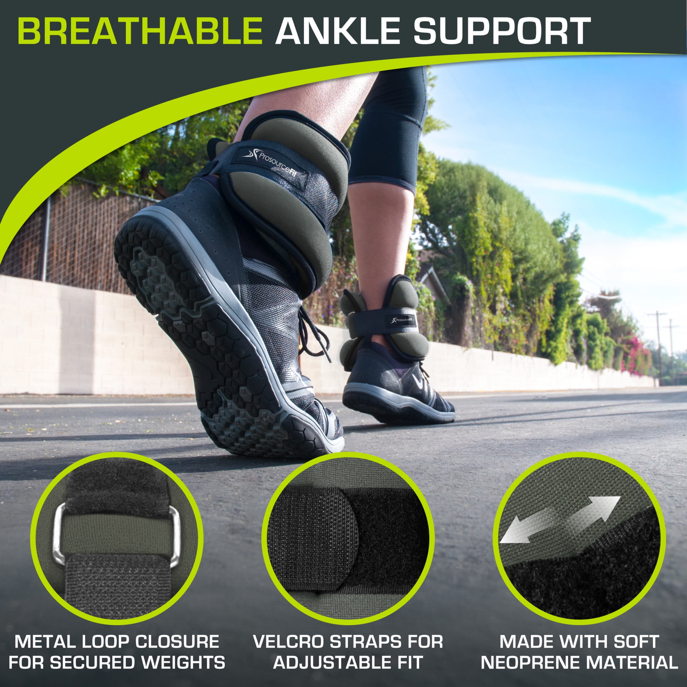 ProsourceFit Ankle Weights Set of 2 with Adjustable Comfort Fit