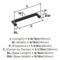 thumbnail image 5 of Amerock Ballard 5-1/16 inch (128mm) Center-to-Center Matte Black Cabinet Pull, 5 of 6