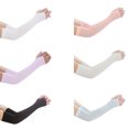 thumbnail image 3 of Naiovety Fundas de brazo para correr y ciclismo con mangas de brazo súper elásticas, mangas de verano, calentador solar, orificio para el Ciclismo azul, 3 of 6