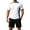 White, variant on Miqool Men's Summer Activewear Set Short Sleeve Crewneck Tee and Drawstring Athletic Shorts for Gym Casual