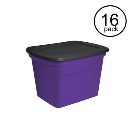 storage plastic tote opaque purple sterilite gallon lid bin ct walmart