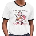 thumbnail image 2 of Lookin' Like a Snack Christmas Ringer Tee Shirt Unisex Large White/Black, 2 of 5