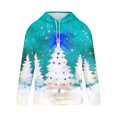 thumbnail image 3 of Sudadera con capucha para hombre, informal, con cordón, estampado navideño, deportiva, blusa de poliéster, 3 of 4