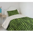 thumbnail image 2 of Ambesonne Green Quilted Coverlet 2 Pcs, Tropical Ornament Closeup, Twin Size, Fern Green, 2 of 5