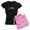 With Pink Camo Pant, variant on CafePress - Shark Nitrox Diving Flag Women's Dark Pajamas - Women's Short Sleeve Print T-Shirt and Pants Dark Cotton Pajama Set