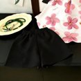 thumbnail image 4 of Toddler Girls Summer Outfits Floral Print Sleeveless Tank Tops Solid Color Shorts Casual 2 Piece Clothing Set Pink, 4 of 5