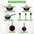 thumbnail image 3 of NutriChef Utensilios de cocina antiadherentes Excilon Home Kitchen Ware Juego de ollas y sartenes con cacerola, sartenes, ollas, tapas, utensilios sin PTFE/PFOA/PFOS, 11 piezas, Diamante morado, Talla, 3 of 5