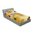 thumbnail image 2 of Ambesonne Floral Fitted Sheet & Pillow Sham Set, Flowers and Poetry Art, Twin, Multicolor, 2 of 2