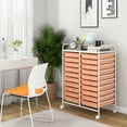 thumbnail image 4 of Gymax 20 Drawers Rolling Storage Cart Art Craft Organizer on Wheels Multipurpose Orange, 4 of 10