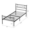Yoneston Kids Twin Size Metal Platform Bed with Bowknot Headboards Easy