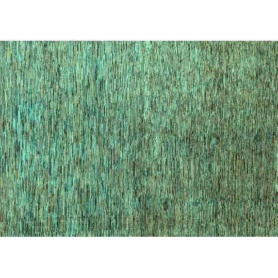 Ahgly Company Indoor Rectangle Abstract Turquoise Blue Modern Area Rugs, 4' x 6'