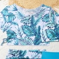 thumbnail image 4 of YDFCWXW Girls Swimsuit 4 Piece Bathing Suits Cute Bow Tropical Floral Bikini Tankini Sets with Cover Ups Beach Skirt for 8-12 Years (Dark Blue, 10-11 Years), 4 of 6