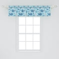 thumbnail image 2 of Ambesonne Whale Window Valance, Happy Underwater Life, 54" X 12", Pale Blue Navy Blue, 2 of 3