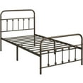 thumbnail image 6 of Alden Design Twin Size Metal Platform Twin Bed with High Headboard, Bronze,, 6 of 8