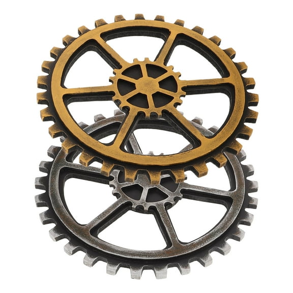 CTIRCHIU Industrial Gear Wall Decor Multi-Color Wooden Vintage Home Use 2Pcs