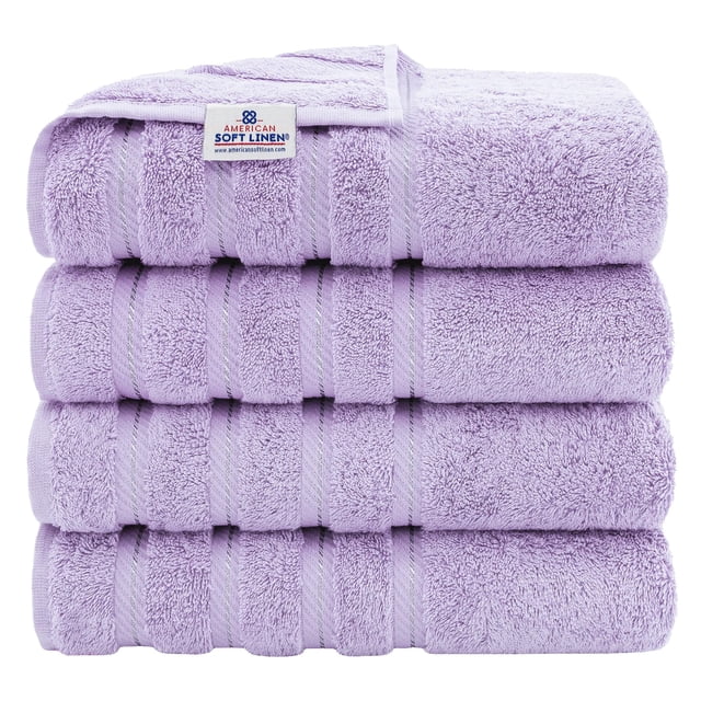 Juego de toallas de baño American Soft Linen Luxury, 4 piezas, 100% algodón