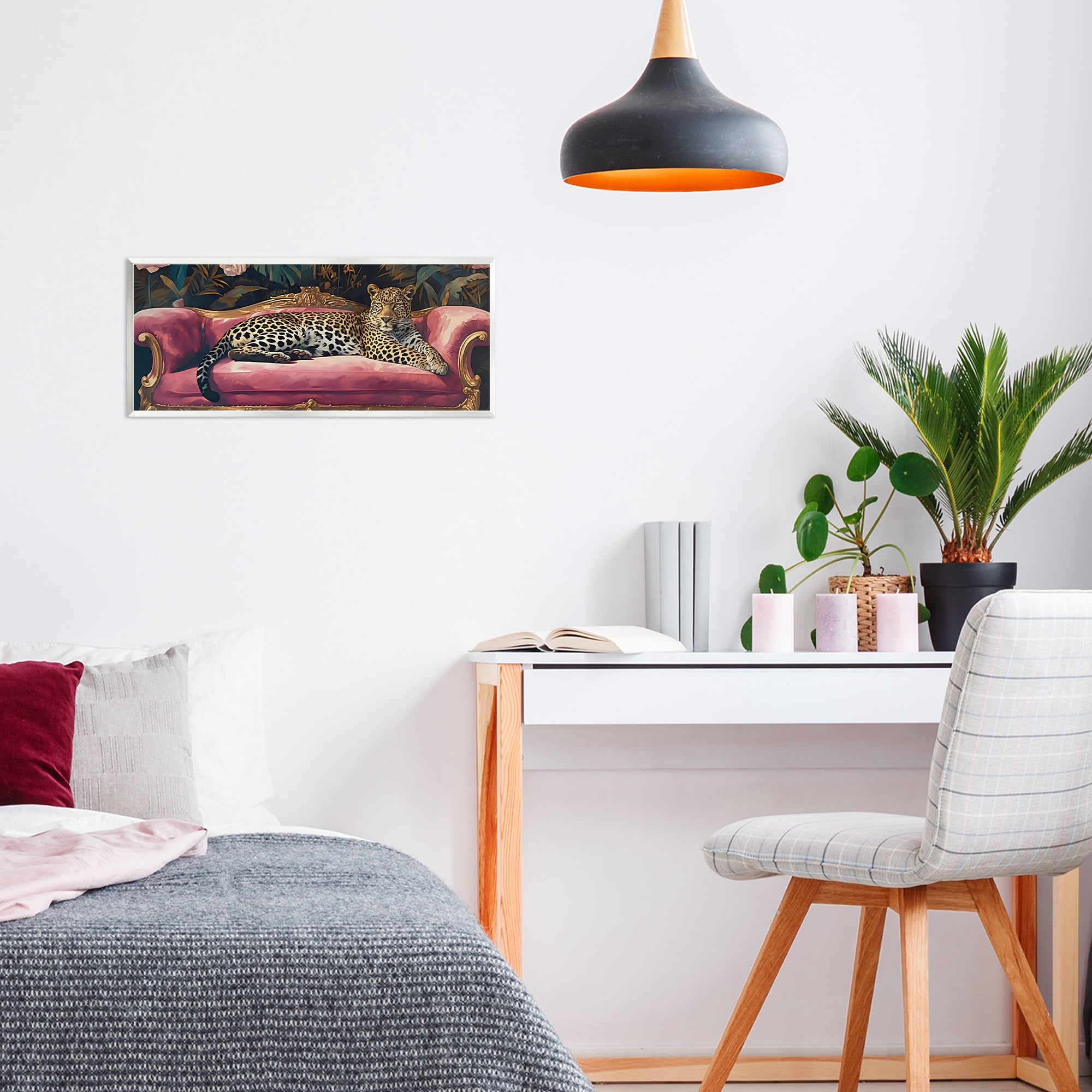Stupell Industries Regal Relaxation Leopard on Pink Wall Plaque Art, design by Creative Studio