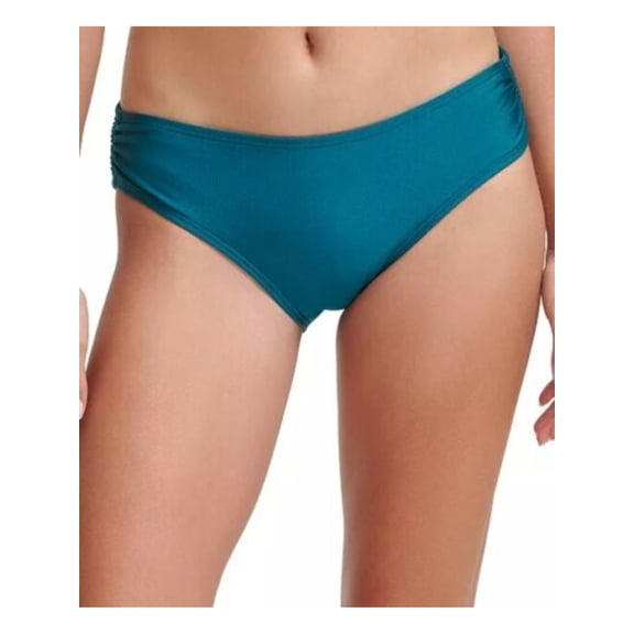 CALVIN KLEIN Women's Teal Stretch Lined Full Coverage UV Protection Hipster Swimsuit Bottom M