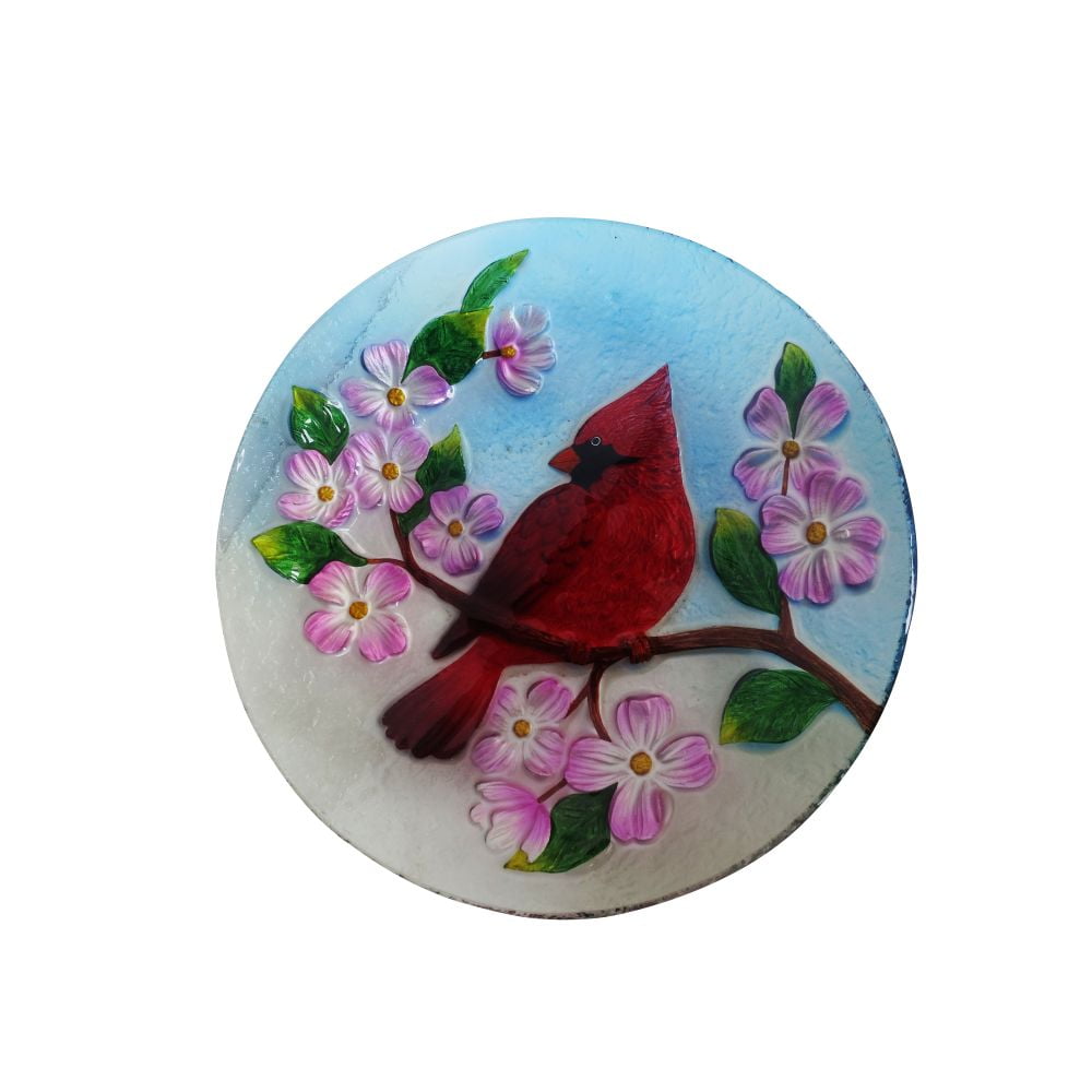 18 Inch Cardinal Birdbath by Benzara