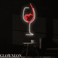 thumbnail image 3 of Glowneon Wine Love Glass Neon Sign, WinBar Pub Wall Art Led Light, 3 of 4