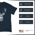 thumbnail image 6 of Deer Portrait T-shirt Monochrome Buck Head Nature Whitetail Wildlife Antlers Forest Rustic Hunt Trophy Men's Tee, 6 of 7