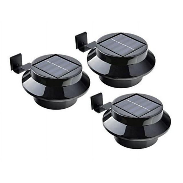 Luz solar para canalón/ Juego de 3 piezas/ Negro/ Inalámbrico/ Material de fijación incluido Ormromra LN-0627