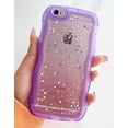 thumbnail image 6 of for iPhone 6S Case,iPhone 6 Case 4.7",Curly Wavy Design Transparent Bling Glitter Star Shiny Case Cute Clear Transparent Full Protection Soft TPU Shockproof Phone Cover for Women Girls,Purple, 6 of 14