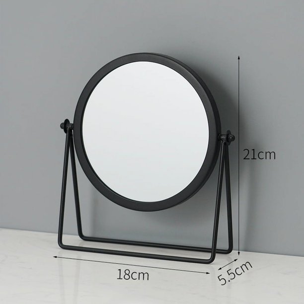 Espejo de maquillaje de escritorio nórdico flexible ajustable, espejo de tocador de escritorio portátil plegable con rotación de 360 ° con soporte para ducha, espejo cosmético cuadrado Adepaton 1468-3