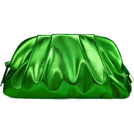 QIUYI Dressy Vegan Leather Clutch Purse for Women Formal  Soft Pleated PU Evening Clutch for Weddings  Proms  Cocktail-Gemma