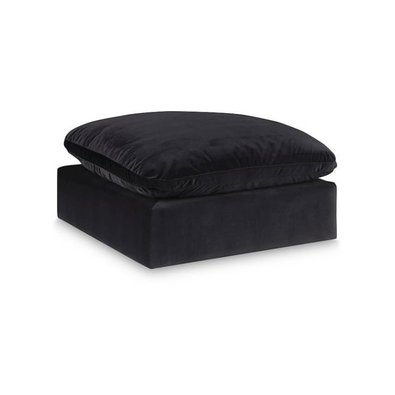 Meridian Furniture Comfy Black Velvet Ottoman