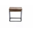 thumbnail image 2 of The Urban Port Industrial Style Wooden Nesting Coffee End Tables With Metal Base Set Of 3, Brown And Black, 2 of 5