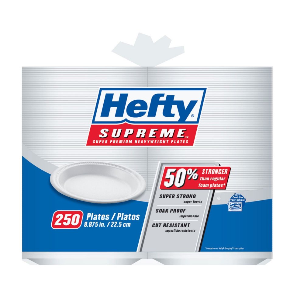 Hefty Supreme Plates, 8.875", 250 Ct