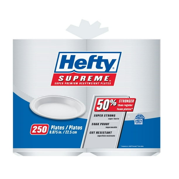 Hefty Supreme Plates, 8.875", 250 Ct
