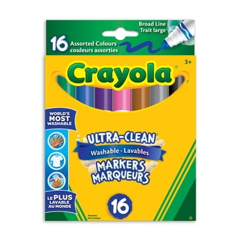 Crayola Ultra-Clean Washable Broad Line Markers, 16 Count