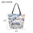 thumbnail image 5 of FORMRS Womens Canvas Tote Bag with Zipper Inner Pocket Shoulder Handbag, Snowy Winter, 5 of 7