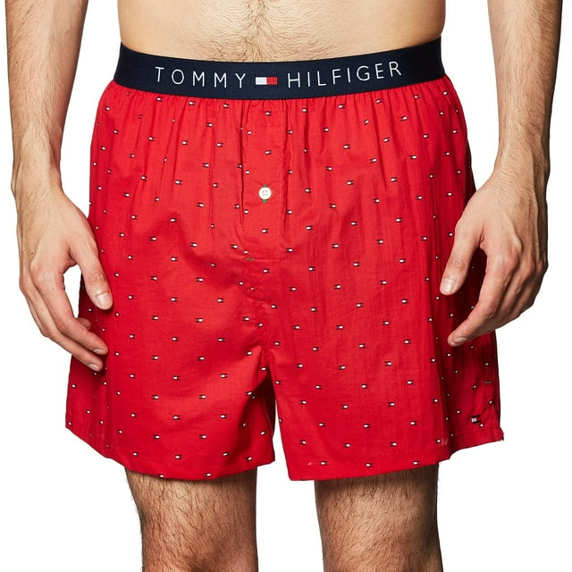 Calzoncillos tipo bóxer Tommy Hilfiger tejidos para hombre, color rojo, algodón