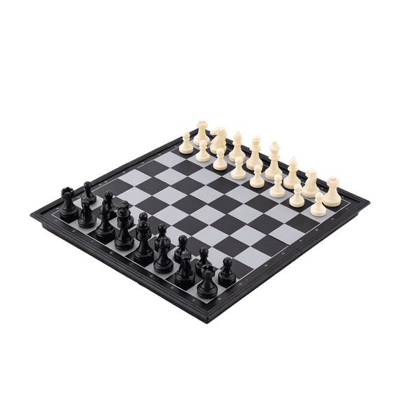 Large Metal-Gripping Chess Set, 13 x 13 in / 33 x 33 cm Portable Travel Chessboard, Resin Chess Pieces with Sturdy Wide Base, Storage Tube & English Manual, Exquisite Craftsmanship for Adults