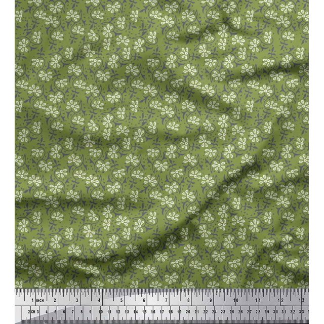 Soimoi Poly Georgette Fabric Floral Block Fabric Prints by Yard 42 Inch Wide