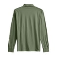 thumbnail image 5 of WTOBBY Men's Retro Style Small V-Neck Long Sleeve Top with Solid Color, Retro Casual Shirt for Comfortable and Timeless Everyday Look,Army Green L, 5 of 6
