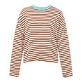 thumbnail image 5 of XIYON Womens Long Sleeve T Shirts Striped Crew Neck Tee Shirt Casual Loose Fit Going Out Tops Fall Clothing, 5 of 5