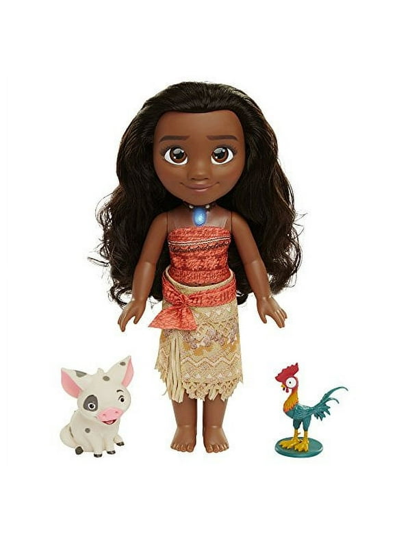 Disney Princess Moana 14 Inch Singing Doll Includes Animal Friends Pua and Heihei, for Children Ages 3+