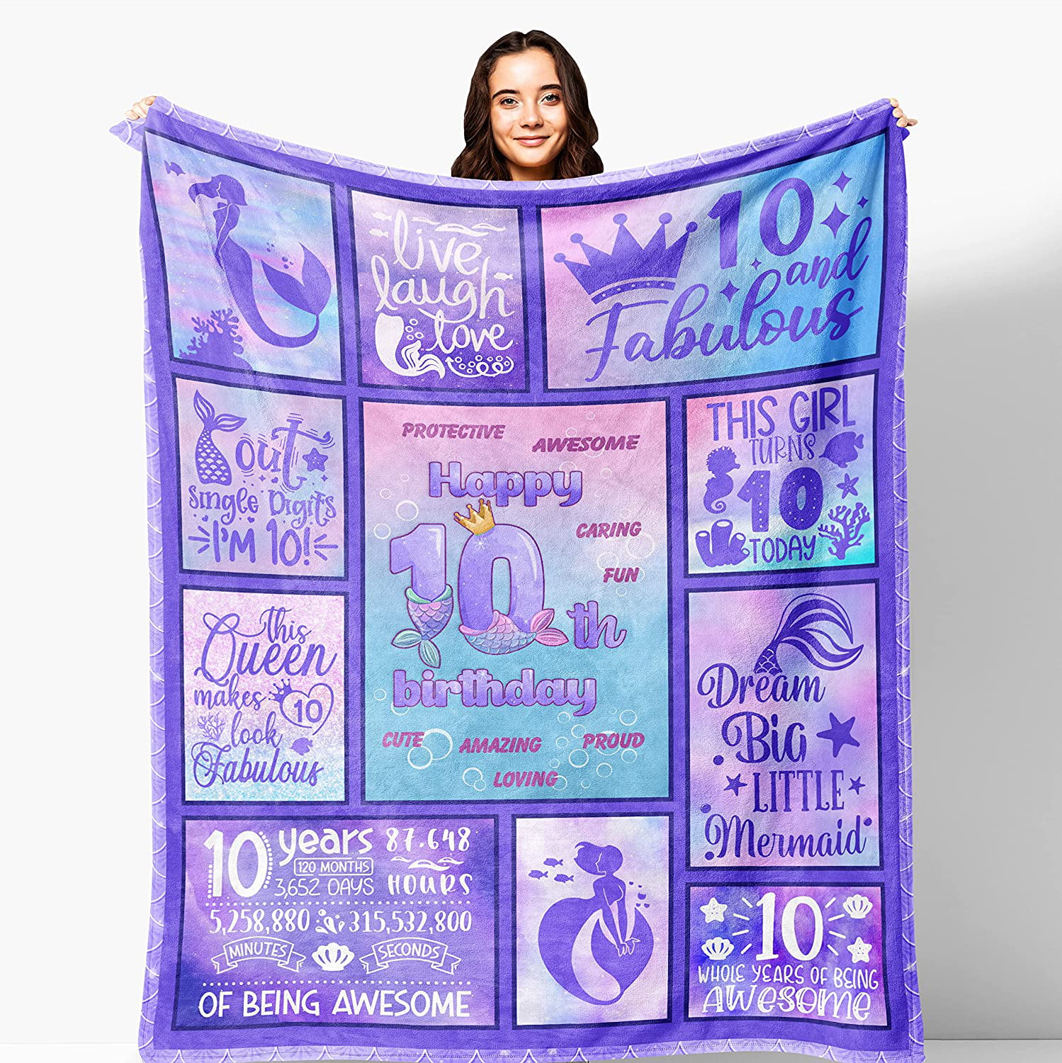 BRITHHAHA 7 Year Old Girl Gifts Blanket,7 Year Old Girl Birthday  Gifts,Gifts for 7 Year Old Girls,7th Birthday Decorations for Girls,7 yr  Old Girl