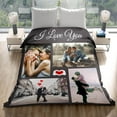 thumbnail image 3 of Couples Gifts Custom Blankets with Photos and Text Multiple Colors Sizes Soft Flannel Blankets Valentines Day Gifts, 3 of 6